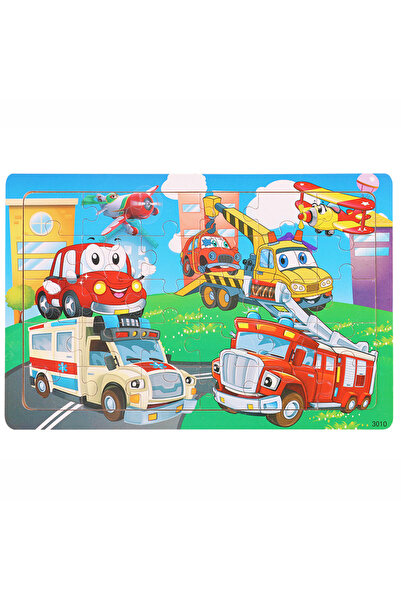 Choice5 3010-JiaoTongChe 30 Pieces Wooden Jigsaw Puzzle Kids Cartoon Animal V...
