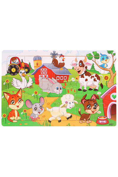 choice2 3007-NongChangDongWu 30 Pieces Wooden Jigsaw Puzzle Kids Cartoon Anim...