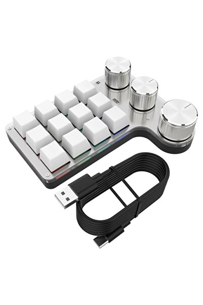 Choice Red axis White BT Bluetooth Programming Macro Custom 3 Knob Keyboard R...