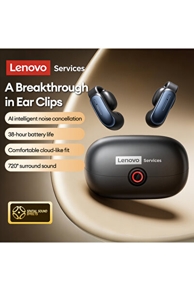 Choice Lenovo Black LES-108 Bone Conduction TWS Ear Clips Earphones Wireless ...