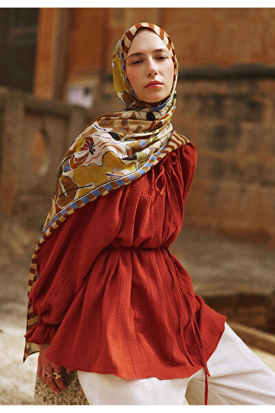 Freshscarfs Σχέδιο Τέχνης σε Φλόρα, Πλακάκι Σάλι Ράμι Βισκόζης