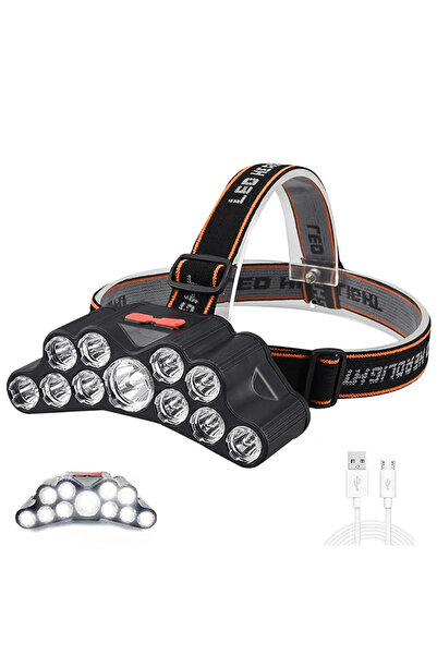 choice2 1 PC Ultra-bright 5/11 LED Headlight Type-C Rechargeable Headlamp wit...