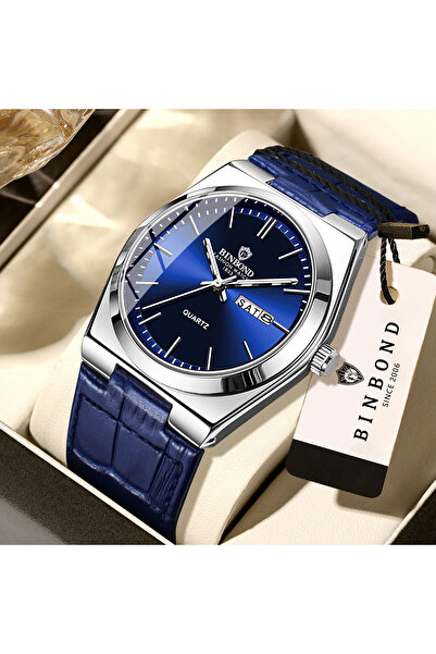 Choice 6 BINBOND Luxury Leather Strap Quartz Wristwatches Precise Luminous Wa...