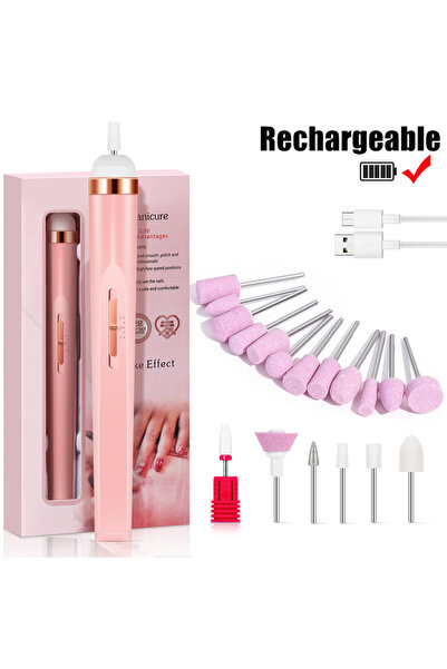 Choice7 Pink-Pro YIKOOLIN Portable Nail File Care Electric Nail Drill with 4 ...