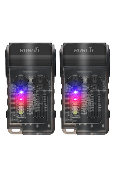 Choice black 2pc BORUiT V20 LED Flashlight Keychain 180°Rotation UV Magnetic ...