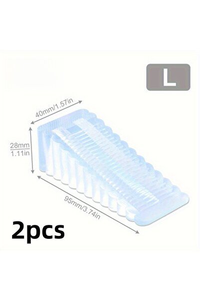 Choice L 2pcs Transparent Door Suction Non-Slip Wedge-Shaped Hardware Anti-Co...