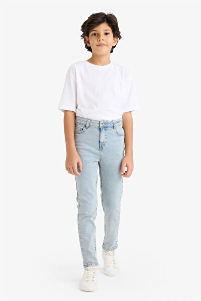 DeFacto Slım Fıt Düz Paça Jean Pantolon Erkek Çocuk F8478A826SM
