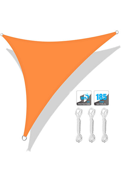 Choice51 مظلة برتقالية مثلثة الشكل 360×360×360 سم بطول 2/3/3.6/5 متر مع حبال ...