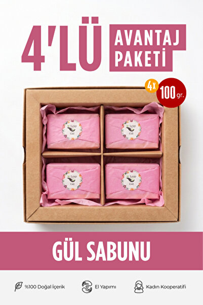 Gül Sabunu 4'lü Ekonomik Paket | 4x100 gr
