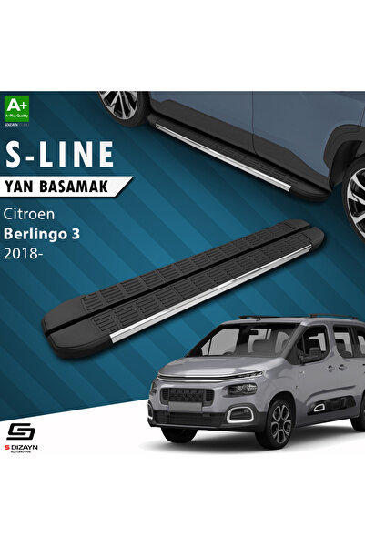 S Dizayn Citroen Berlingo 3 S-Line Krom Yan Basamak 203 Cm 2018 Üzeri A+ Kali...
