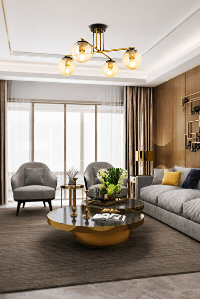 Apliqa Mali 4 Kollu Eskitme Balcam Modern Yatak Odası Mutfak Salon Avize