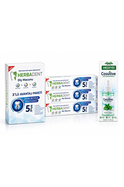 Herbadent Aloevera & Bitki Özlü Flörürsüz 3'lü Cozmderm Güneş Kremi Hediyeli