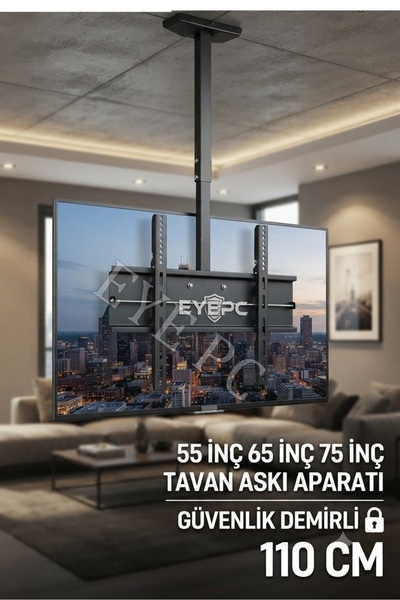 NcpLine Tüm Lcd Led Tv Lere Uyumlu Tavan Askı Asma Aleti Aparatı 39 İnç 75 İn...