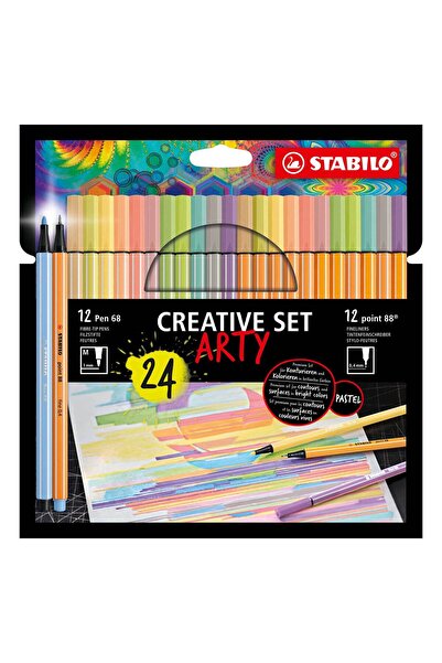 Stabilo Pen 68 & point 88 ARTY - Keçeli ve İnce Keçe Uçlu Kalem - 24'lü Paket...