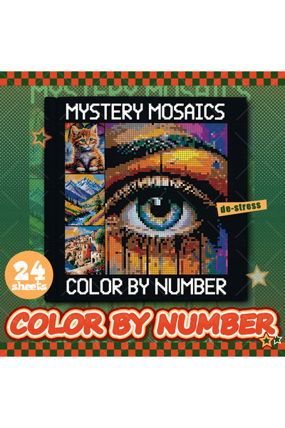 Choice 20x20cm 24pages 1PC MYSTERY MOSAIC COLOR BYNUMBER artwork by digital a...