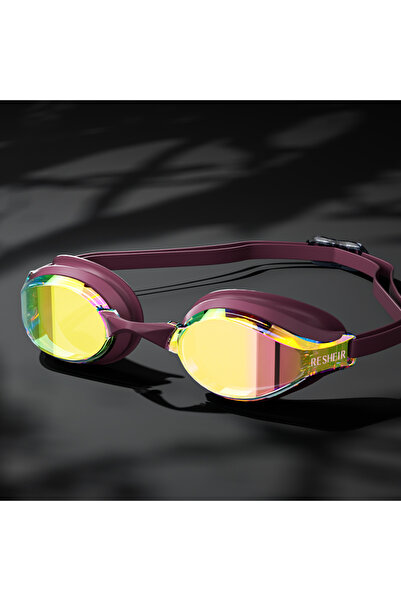 Choice4 Wine Electroplate Unisex Professional Swimming Goggles for Racing, HD...
