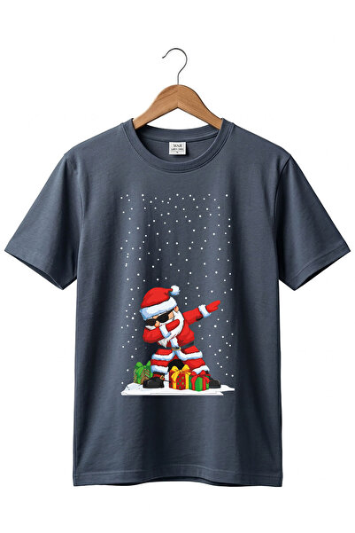 The Baski Tricou antracit premium 100% bumbac imprimat cu design cool de Crăciun