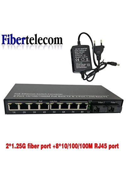 Choice 1pcs EU power Gigabit Ethernet Switch Fiber Optical Media Converter 8 ...