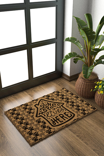 Decovetro Koko Paspas Happines Live Patterned Door Mat 40 X 60 cm