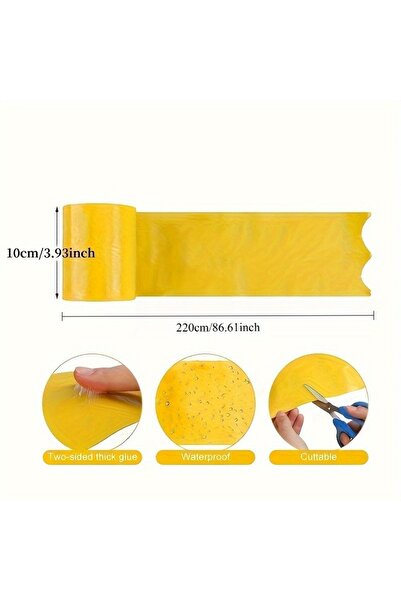 Choice 3.94x86.61 inches 1 Roll of Yellow Double-sided Insect Proof Tape To P...