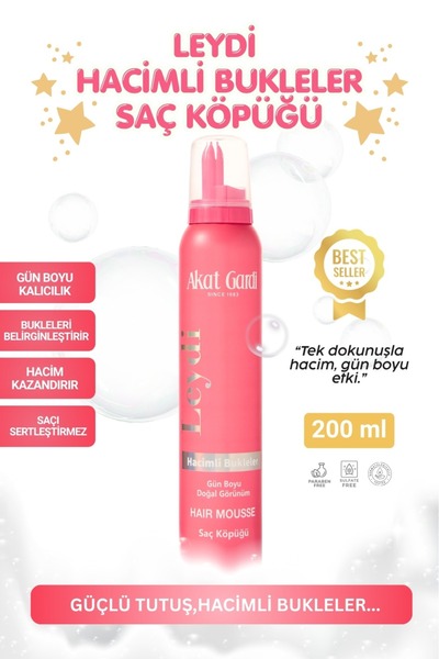 Akat Gardi Saç Köpüğü Hacimli Bukleler Leydi 200ml