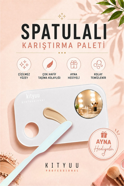 Genel Markalar Ayna Hediyeli Spatulalı Karıştırma Paleti Seti | Ürün Fondöten...