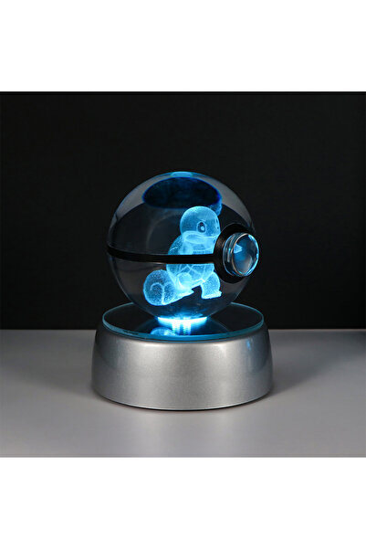 Choice21 S Squirtle Pokemon 3D Crystal Ball Pikachu Figure Pokeball Engraving...