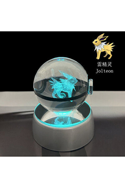 Choice31 5cm with Base Jolteon Pokemon 3D Crystal Ball Pikachu Gengar Eevee M...