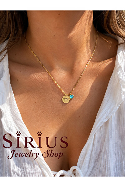 sirius jewelry Altın Kaplama Melek Sayısı Kolye 777