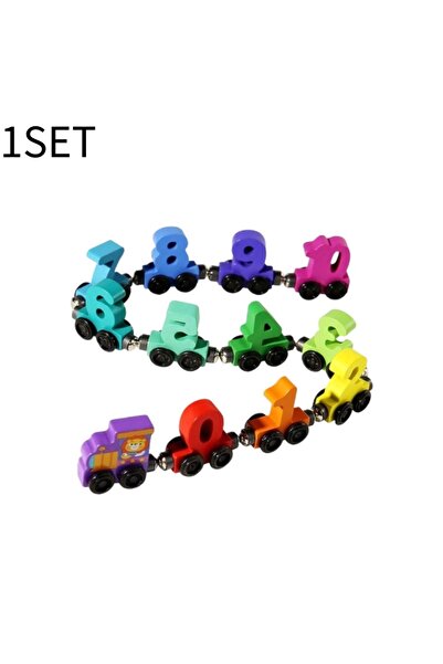 Choice3 1SET Wooden Magnetic Number Train Toys Montessori Educational Toy Tra...