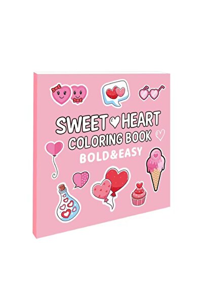 Choice Pink Cartoon Love Heart Thick Paper Coloring Book - Kids Graffiti Draw...