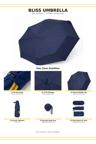 bliss umbrella 8 Telli Kapsül Şemsiye