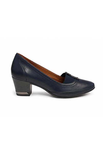 venüs ayakkabı Venüs 0002 Navy Blue Women's Heeled Shoes Navy Blue