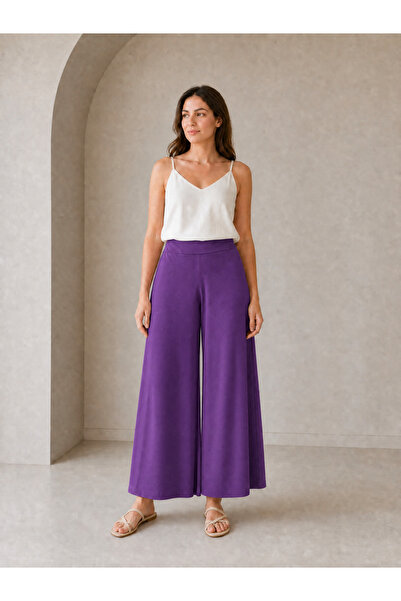 SERAPA Plus Size Viscose Combed Cotton Flexible Waist Elastic Skirt Trousers ...