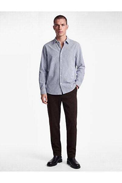 Koton Regular Fit Classic Collar Long Sleeve Striped Shirt