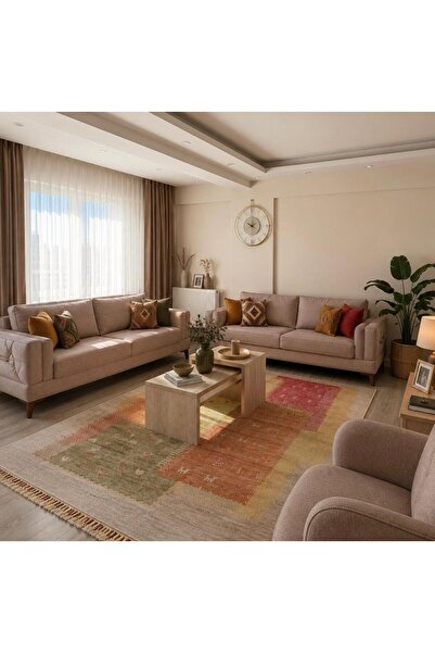 Eko Halı Zara Zr 07 Beige Autumn Uşaklı Kadınların Yoğun El Emeği Ile Şekille...