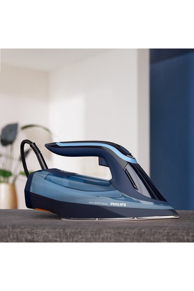 Philips Fier de calcat DST8020/20 Seria 8000, 3000W, talpa Steamglide Elite Rosecopper, OptimalTemp, Abur 55 g/min, jet de abur 240 g, capacitate rezervor 300ml, Detartrare Quick Calc Release, Oprire