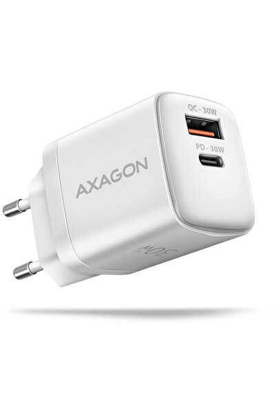 Axagon Incarcator retea ACU-PQ30W, PD 3.0, QC 4+, 1x USB-C, 1x USB-A, 30 W, Alb