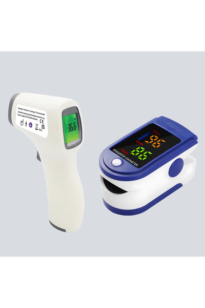 Choice Set Medical IR Fever Thermometer & Mini Blood Oxygen Oximeter | Digita...