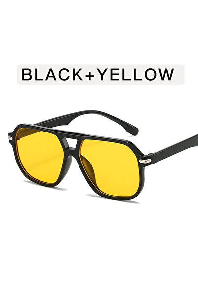 choice2 MULTI 3 Retro Big Frame Women Square Sunglasses Double Beams Black Ci...