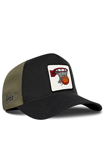 BlackBörk Basketball Logo Cordura Black-Khaki Trucker Hat
