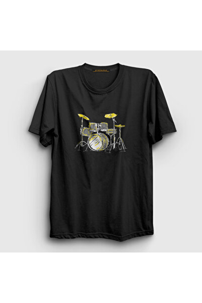 Presmono Unisex Black Music Drums Drum T-shirt372031tt