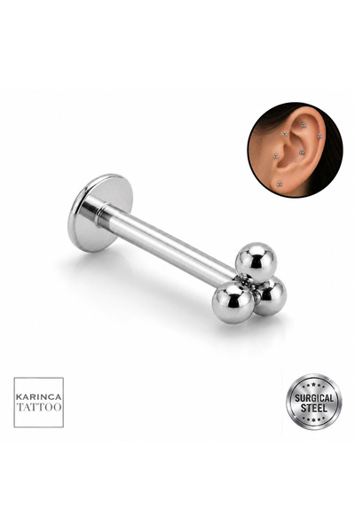Karınca Piercing Cerrahi Çelik Kulak Flat Kıkırdak Helix Orbital Conch Tragus...