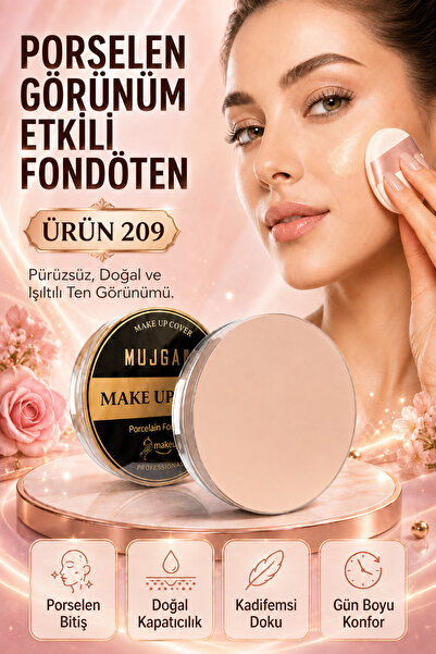 MUJGAN Porselen Görünüm Etkili Fondöten – 209