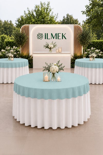 ilmek غطاء طاولة دائري بدون حواف |   مناسب لحفلات الزفاف، والمناسبات، والتنظي...