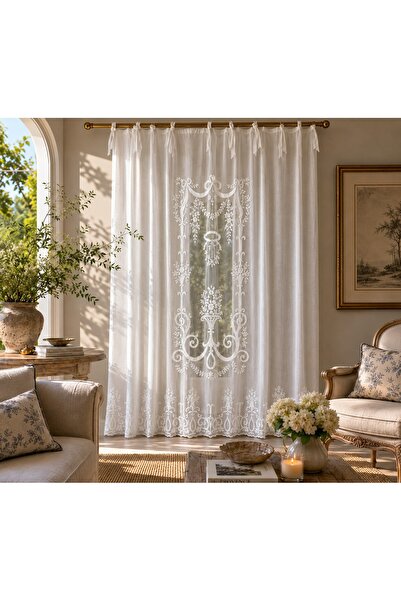 CASA NATURALE Adeline Linen Look Tulle Curtain 5820-01-028.01