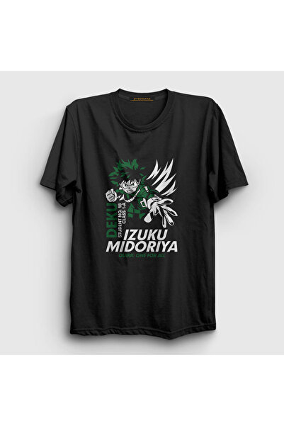 Presmono Unisex crni Izuku anime Boku No Hero Academia T-shirt 128681tt