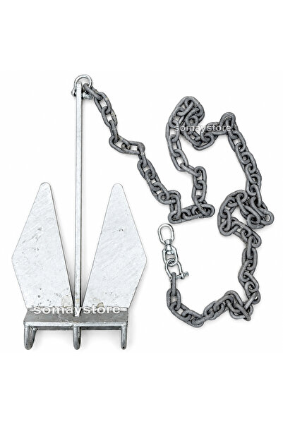SomayStore Marine Tekne ve Şişme Bot İçin Hazır Çapa Seti Danfort Çapalı 5 KG SET (Eldiven hediyeli)