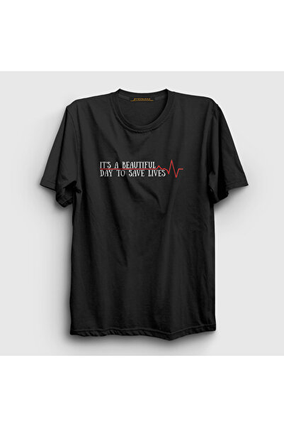 Presmono Unisex crna 'Spasite živote' doktor medicinska sestra T-shirt - 4720...
