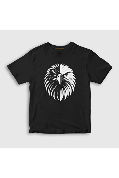 Presmono Unisex Kids Black and White T-shirt - Eagle Head, Gift 470029 Tt